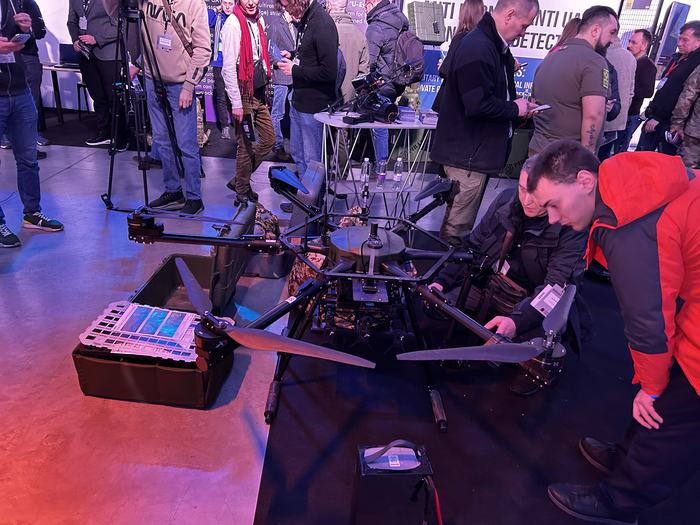 Crowd at a Ukrainian defense tech event