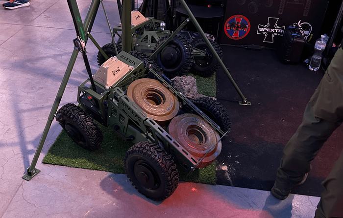 Tactical vehicle at a defense exhibition